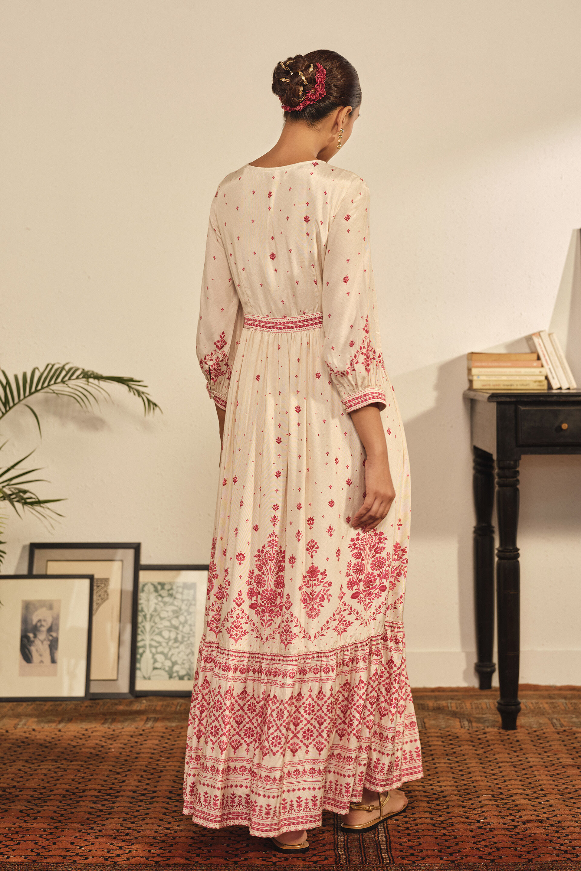 Tiered Maxi Dress in White, White, image 3